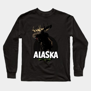 Vintage Alaska Moose Long Sleeve T-Shirt